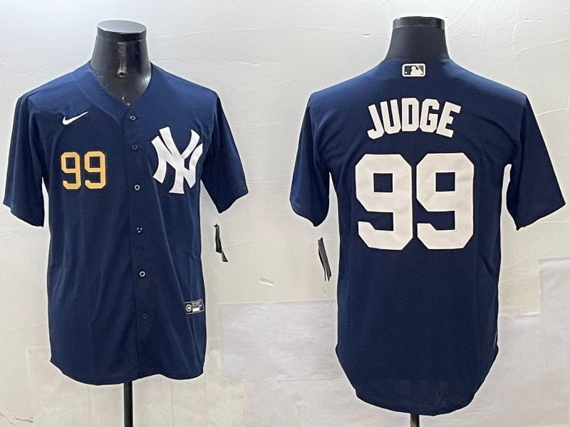 Men New York Yankees #99 Judge Drak Blue Game 2025 Nike MLB Jersey style 8->youth mlb jersey->Youth Jersey